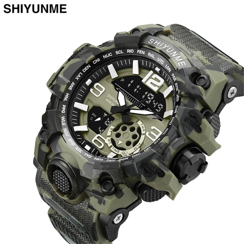

Men’s Military Watches Chronograph Digital Wristwatches Waterproof Luminous Dual Display Watch Swimming Sports Quartz Watches