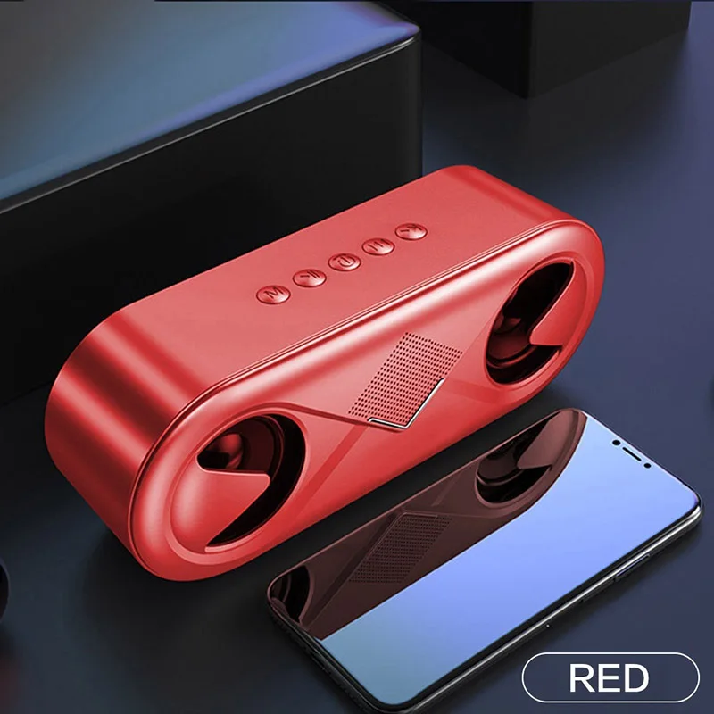 Красный 10 Вт портативный Bluetooth 5,0 беспроводной динамик бытовой мини супер бас Bluetooth динамик с светодиодный мигающий светильник громкой связи - Цвет: Красный