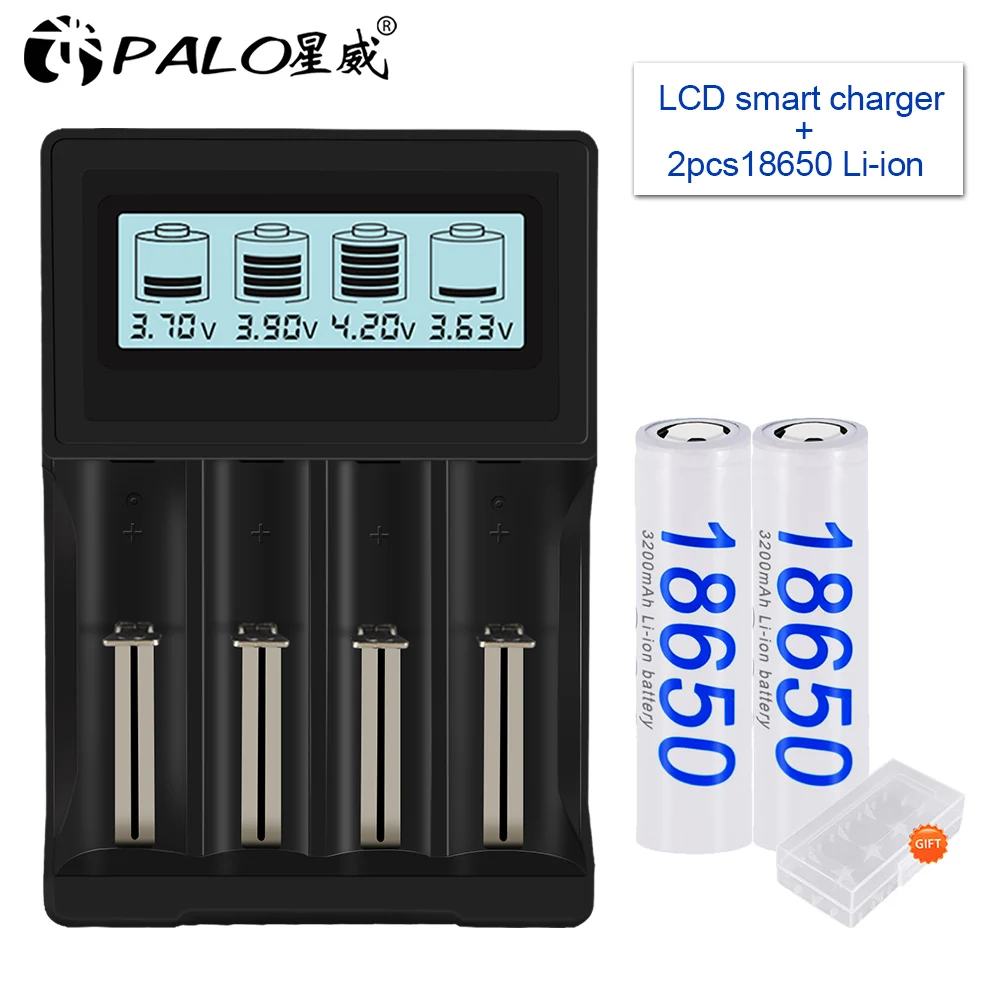 2 Li-ion 3,7 V 18650 Батарея 3,7 V перезаряжаемая Львиная Батарея+ ЖК-дисплей Батарея зарядное устройство для 14500 26650 18650 18500 Батарея - Цвет: 2