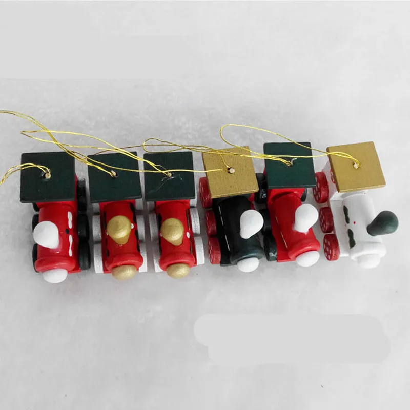 6 шт. креативная деревянная голова поезда декор для рождественской елки подвеска