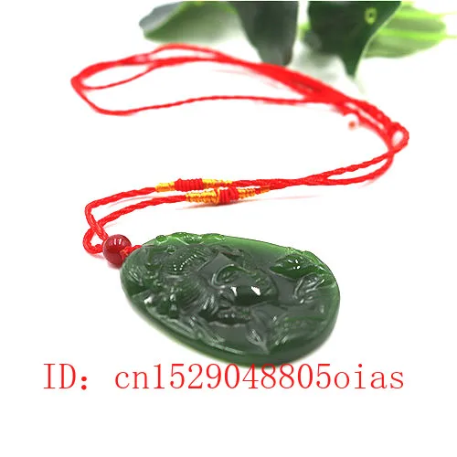 

Natural Chinese Green Jade Beauty Pendant Necklace Fashion Accessories Charm Jadeite Jewelry Carved Amulet Gifts for Women Men