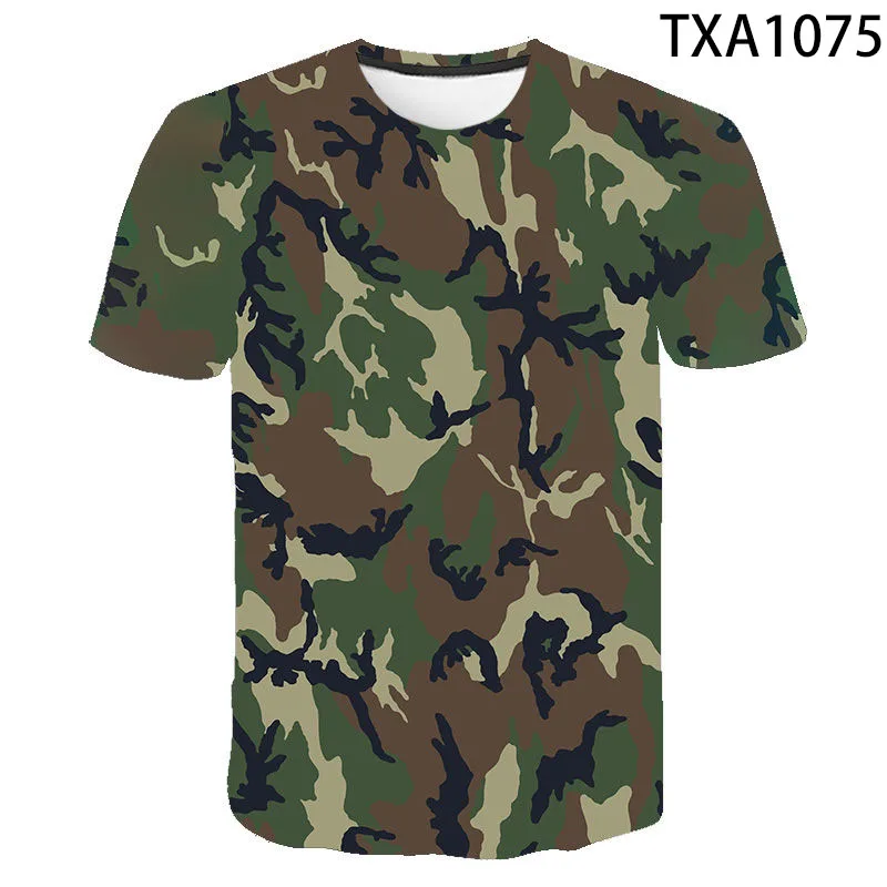 2020 Summer Cool 3D Printed Military Camouflage T Shirt Men Women Children Short Sleeve T-shirt Brand Tops Boy Girl Kids Tee