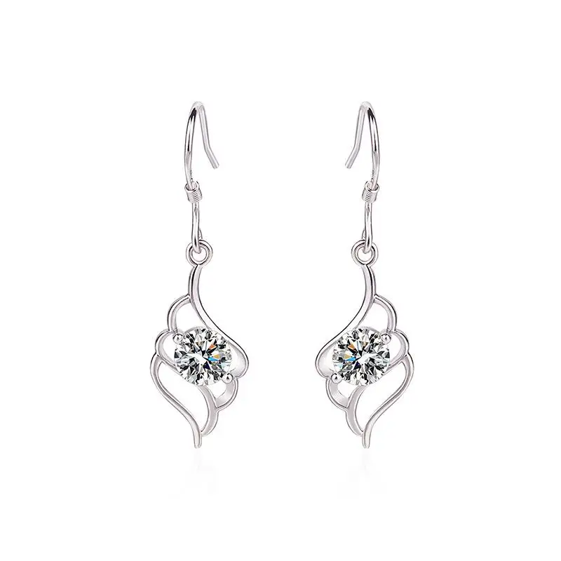 

925 silver sapphire diamond earrings for women 2020 topaz gemstone garnet drop earrings fashion jewelry for wedding party