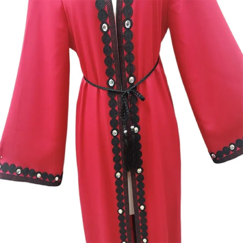 Cross-Border E-Commerce Cardigan Cardigan Saudi Indonesia Timur Tengah Muslim Cardigan Bordir Berlian Setrika Jubah