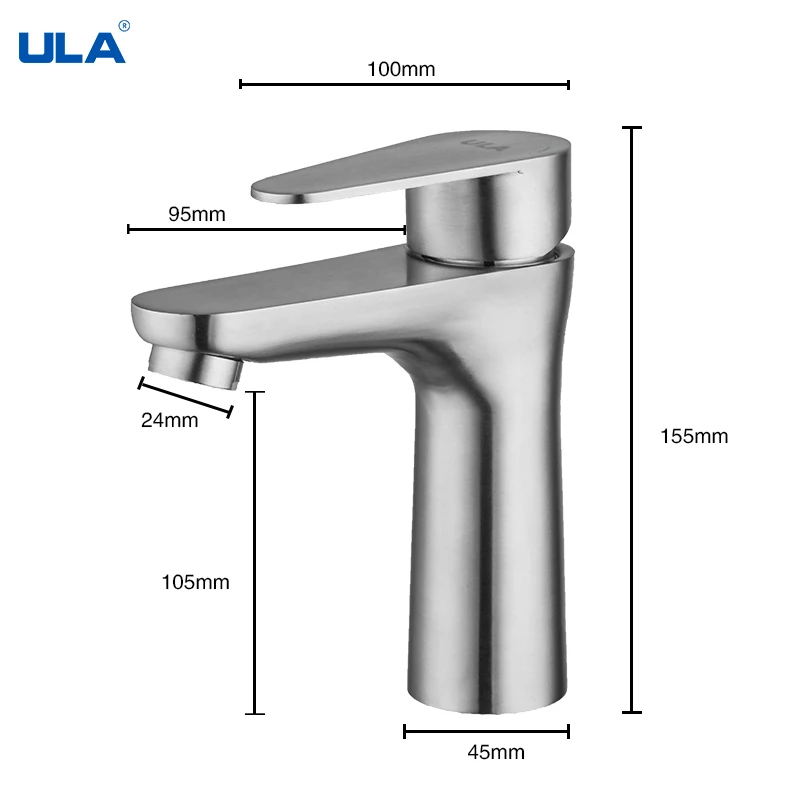 Смеситель для умывальника ULA смеситель горячей и холодной воды черный из