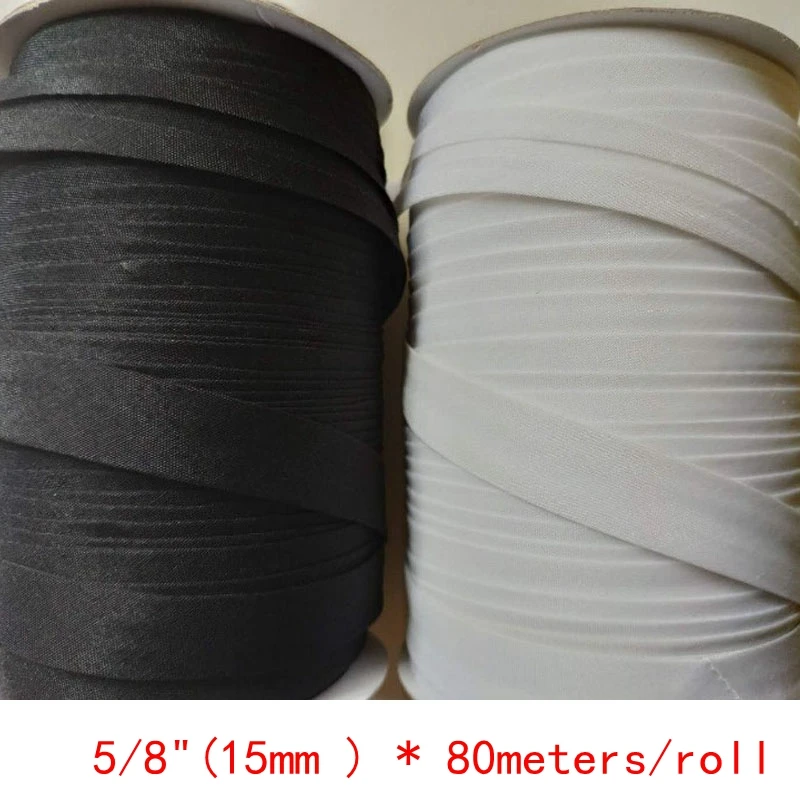 5/8 &quot(15 мм) Ширина хлопок уклон связывания ленты черный белый резка раза обрезки