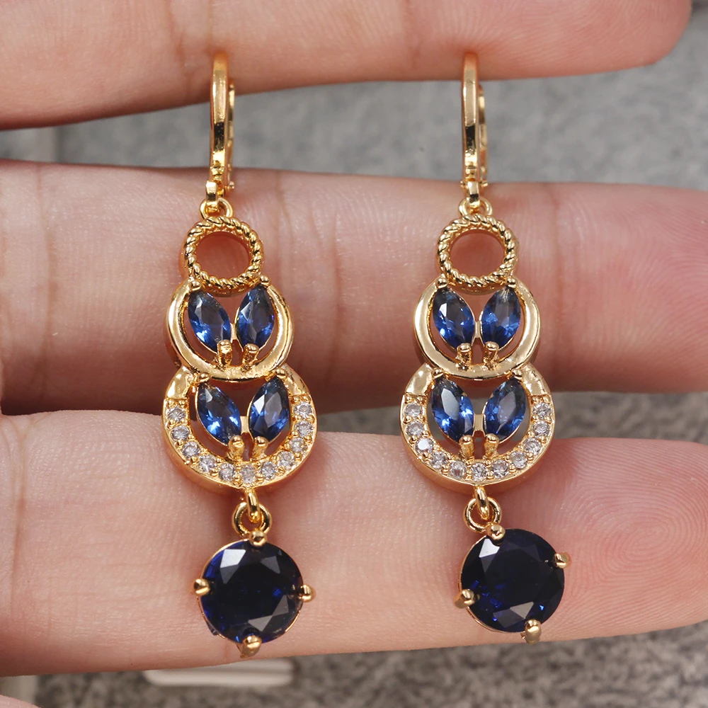 Длинные висячие серьги ювелирные изделия для женщин капли воды Круглые