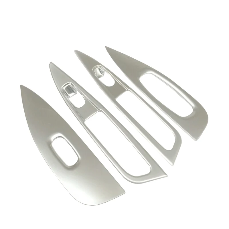 4 шт. хромированные/Углеродные наклейки на панель управления дверью и окном для