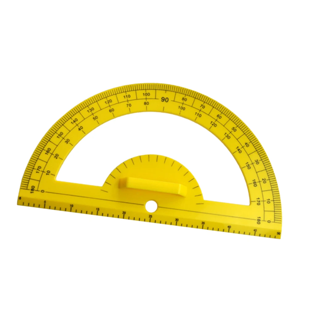 

180 Degree Angle Goniometer Measuring Arm Ruler Plate Working Ruler -Yellow