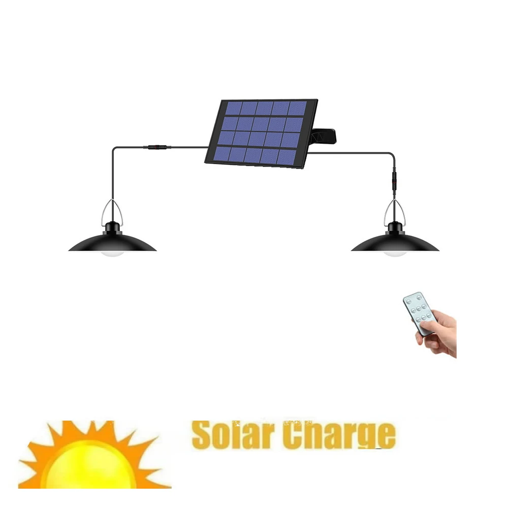 

remote 30 led 2 head Retro Lampshade Solar Pendant Chandelier solar Light Separable Wall Lamp Outdoor Path Yard Garden Fence Nig