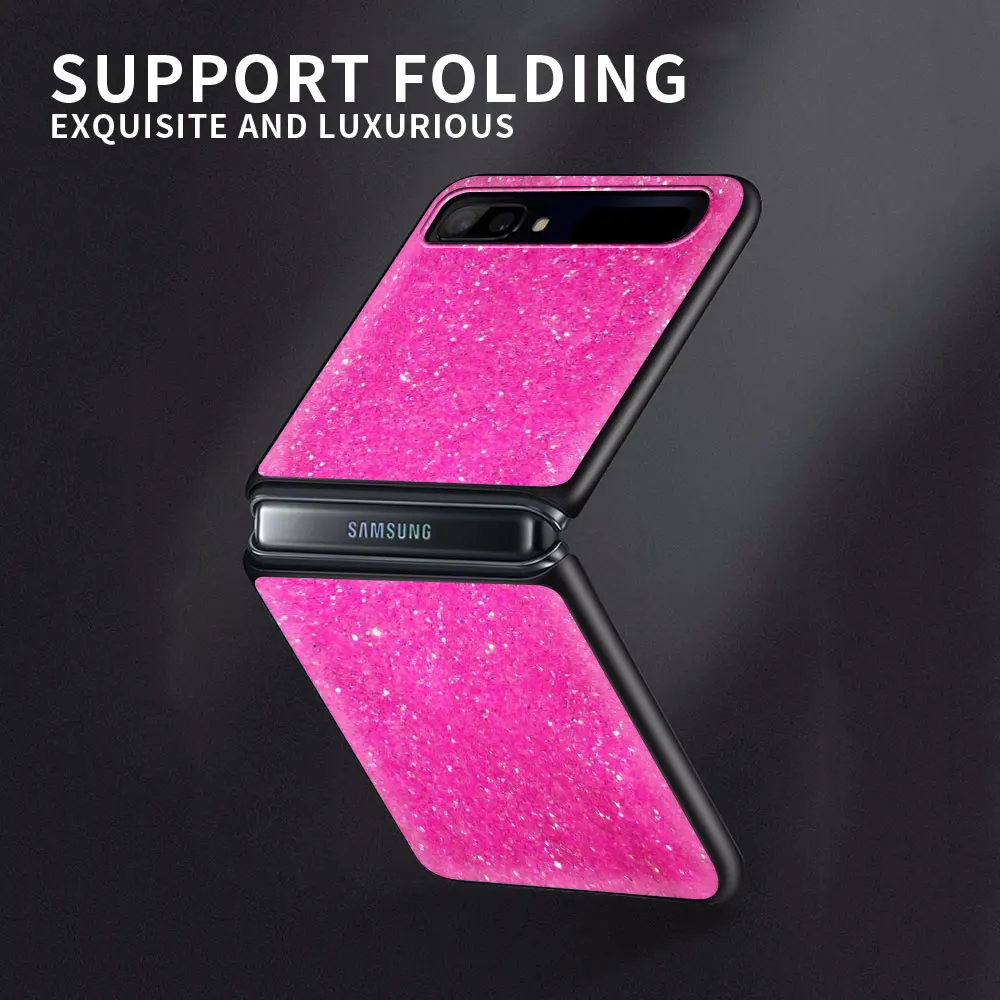 

Sparkle Glitter Smartphone Shell for Samsung Galaxy Z Flip Caso Soft Shell Black Fundas TPU Coque Silicone Case