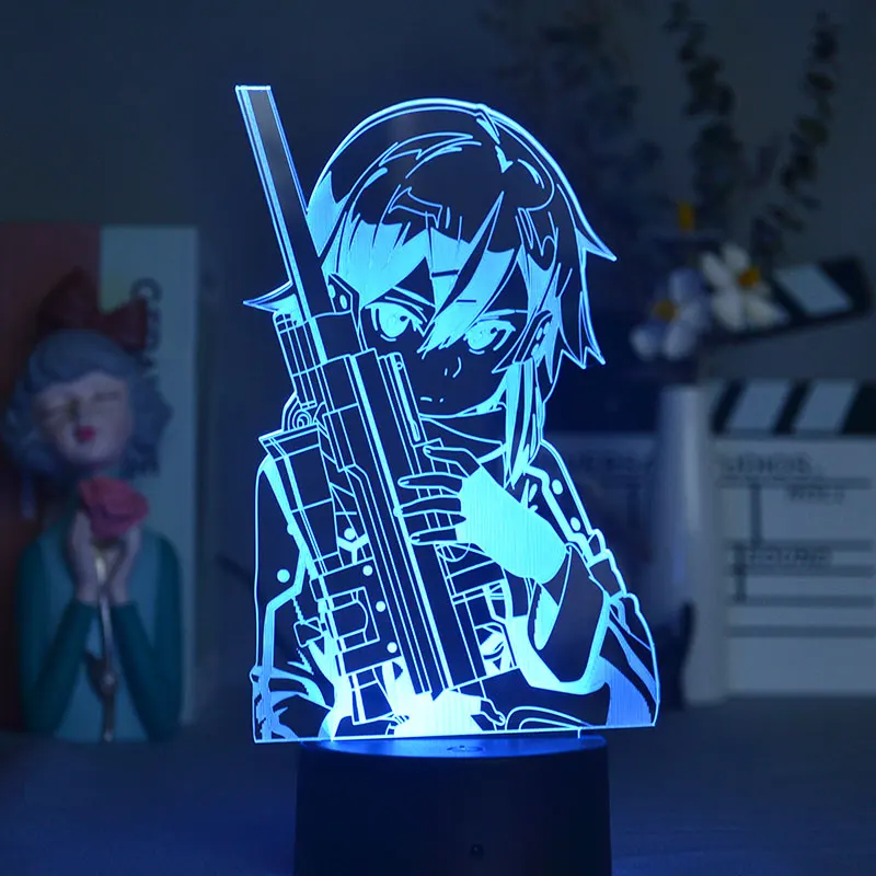 3d Светодиодная лампа аниме меч искусство онлайн фигурка деко для спальни декор