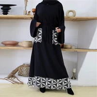 muslim fashion womens simple stitching waist arabic turkish dress indian dress women islamic clothing abaya european clothing