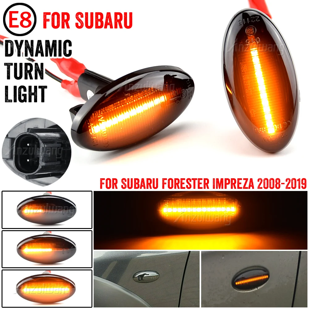 

2X светодиодные динамические боковые габаритные огни, поворотный сигнал, боковой ретранслятор для Subaru Impreza Wrx Sti Subaru Forester 2008-2019