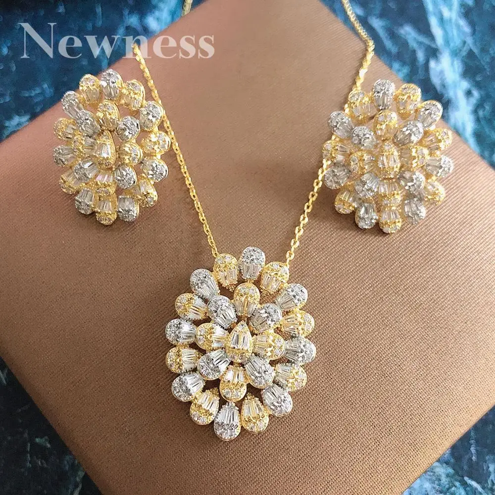 Серьги и ожерелье Newness женские роскошные комплекты из 2 предметов с изящными