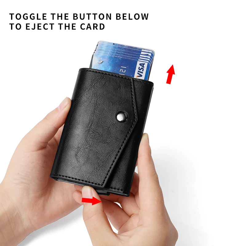 Алюминиевый металлический выдвижной кошелек для кредитных карт 2022 Новинка