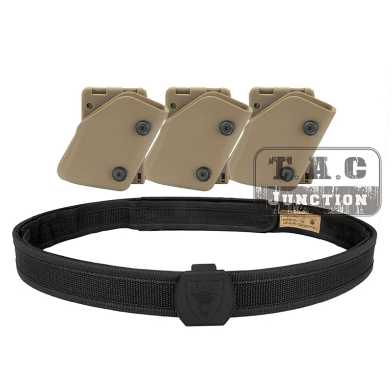 IPSC USPSA IDPA Competition High Speed Shooting Inner & Outer Belt w/ 3x Fast Draw Pistol Magazine Pouch Mag Carrier Holster