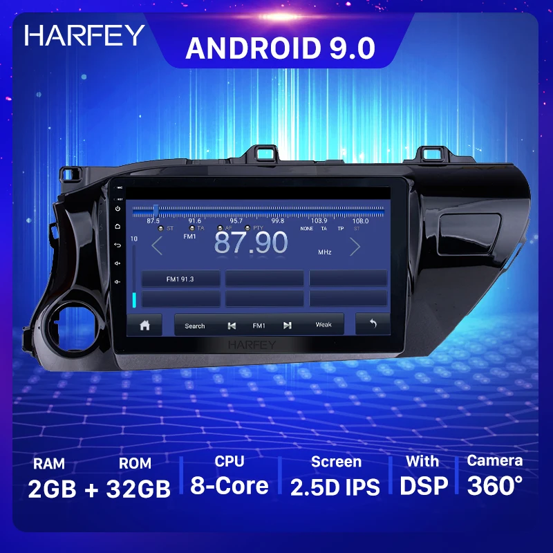 Harfey автомобильный стерео 2Din 10 1 &quotAndroid 9 0 HD Авто Радио для TOYOTA HILUX Левая рука