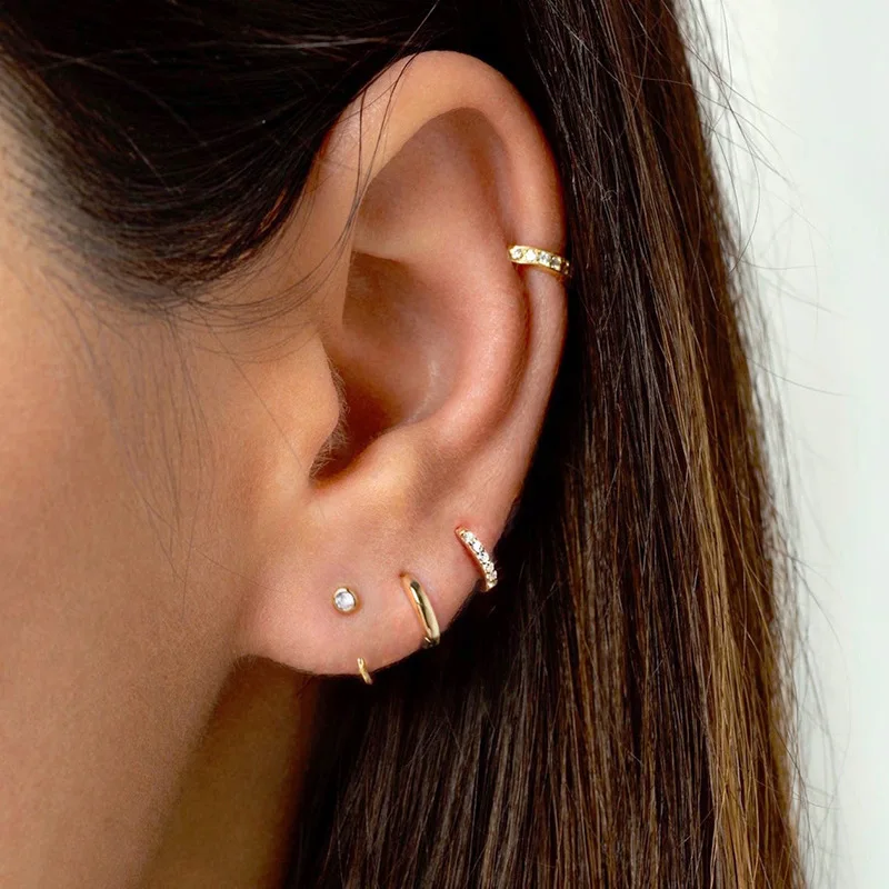 SIPENGJEL модные мини Кристальные маленькие серьги-гвоздики гипоаллергенные для