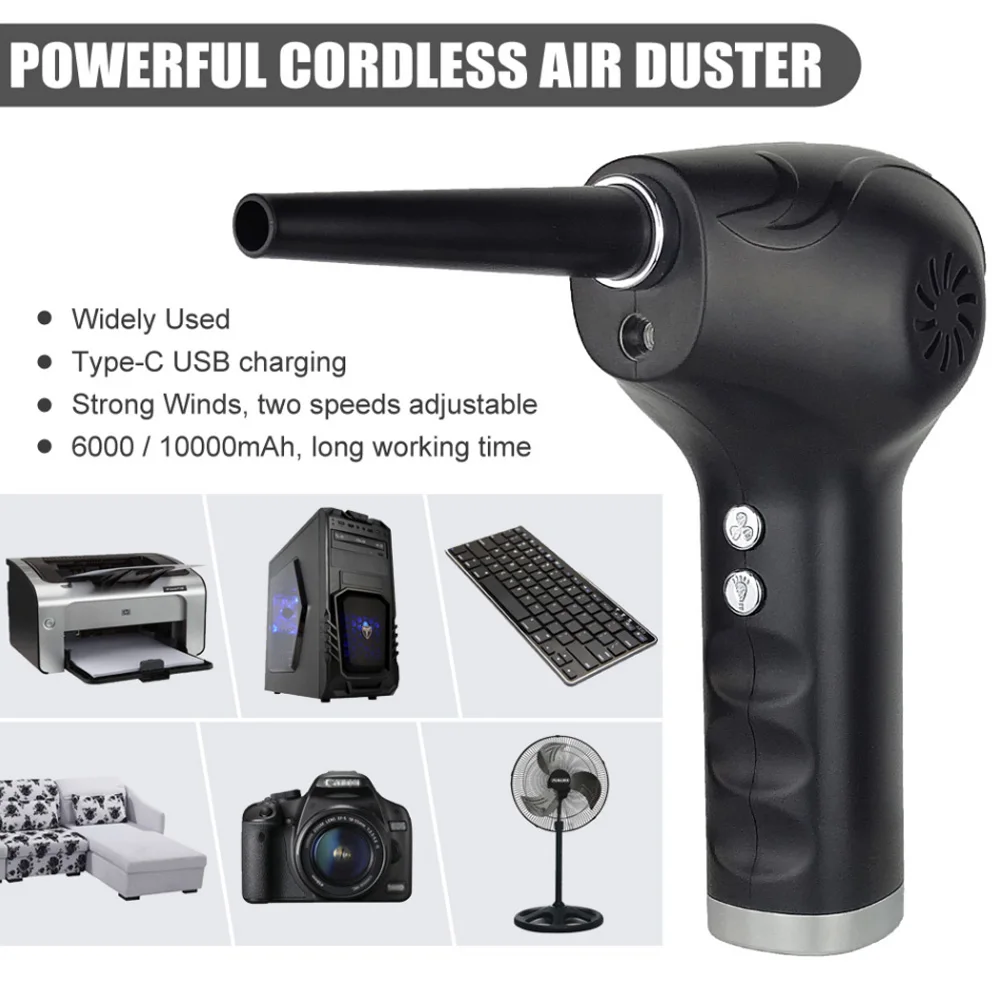 Электрический воздуходувка заряжаемый банки для сжатого воздуха USB беспроводной