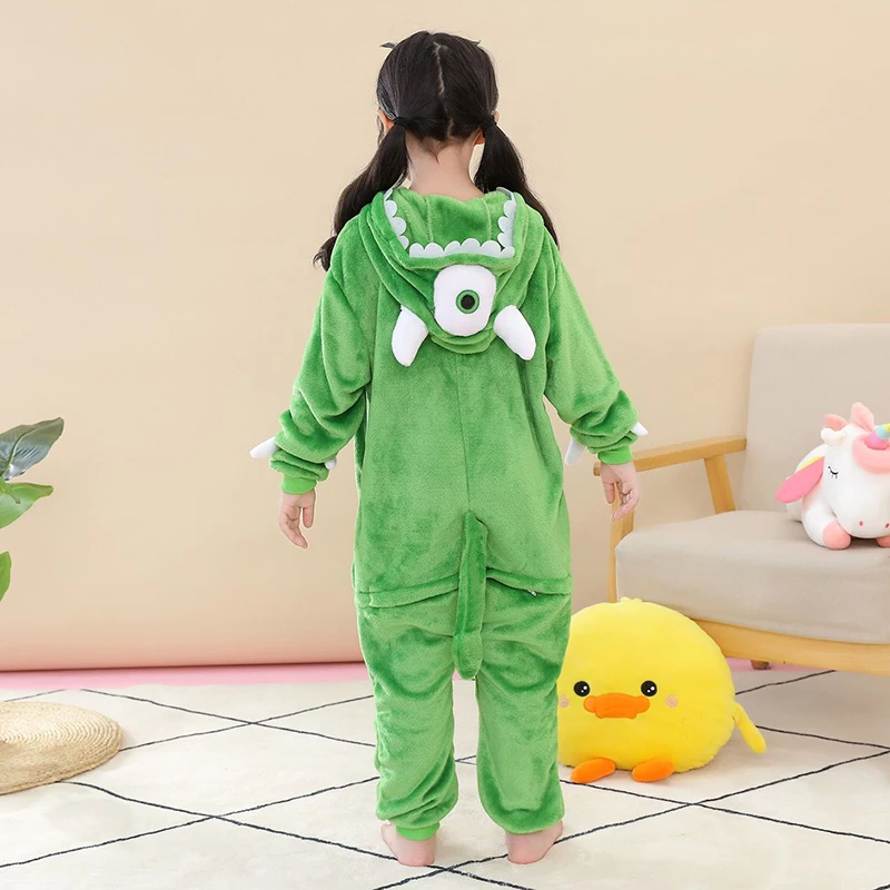 Детский фланелевый Комбинезон кигуруми для мальчиков и девочек костюм из одного
