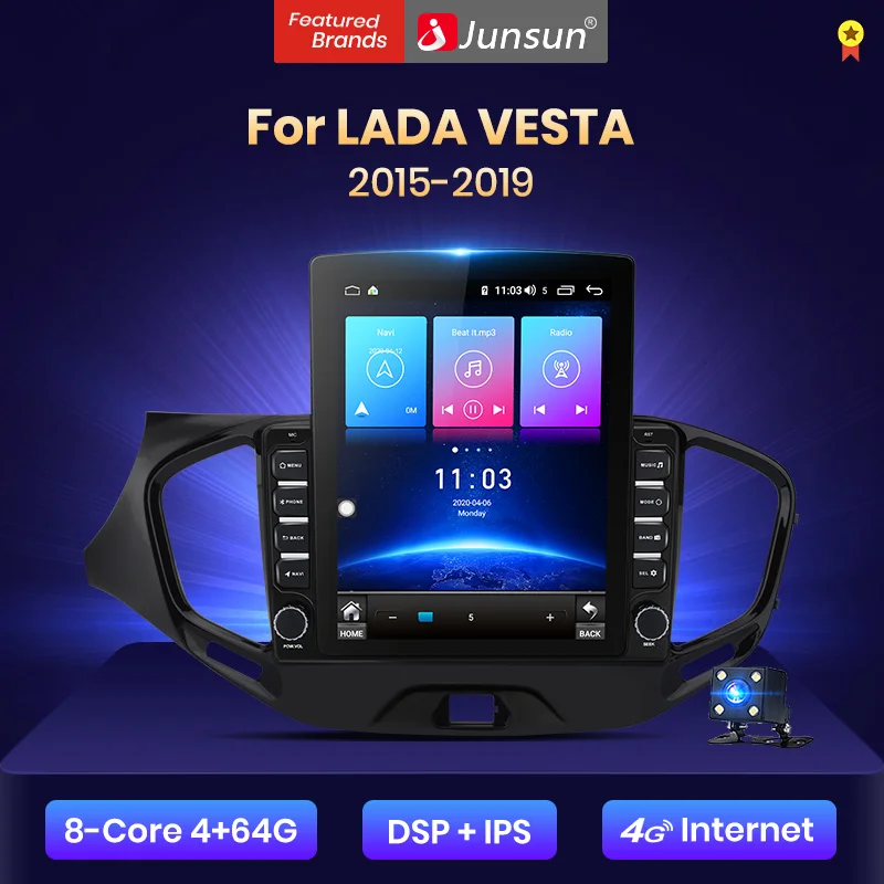 Junsun V2 Pro 2G + 32G Android 8 1 DSP для LADA VESTA 2015-2019 Автомобильный мультимедийный видеоплеер