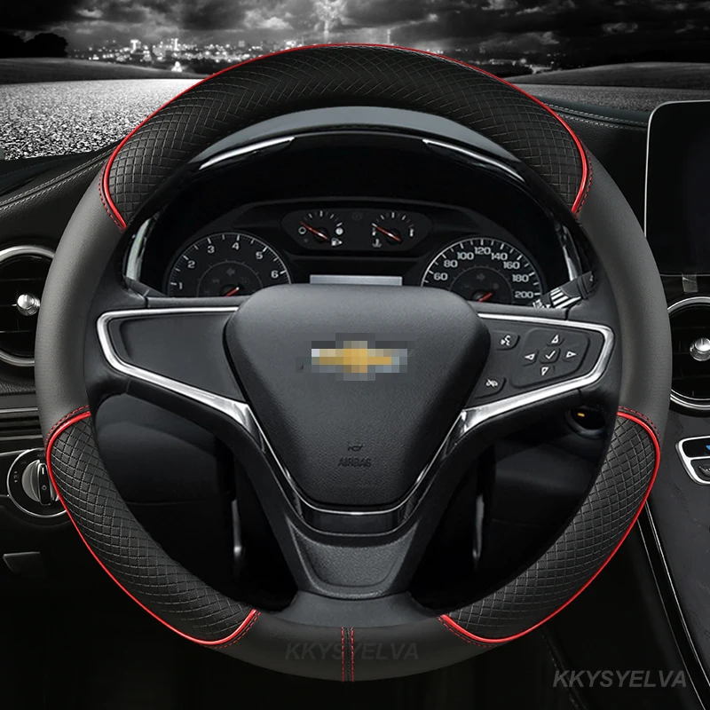 

Microfiber Leather Car Steering Wheel Cover 38cm for Chevrolet All Models Captiva Cruze Sonic Auto Accessories