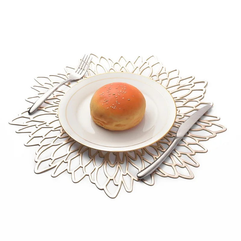 

Coffee Table Mat Gold Placemats For Table Modern Home Decoration Nordic Style Coaster Non Slip Heat Insulation Plant Pattern Mat