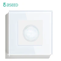 bseed pir infrared motion body sensor switch push button glass mechanical wall mounted switches eu standard led light switches