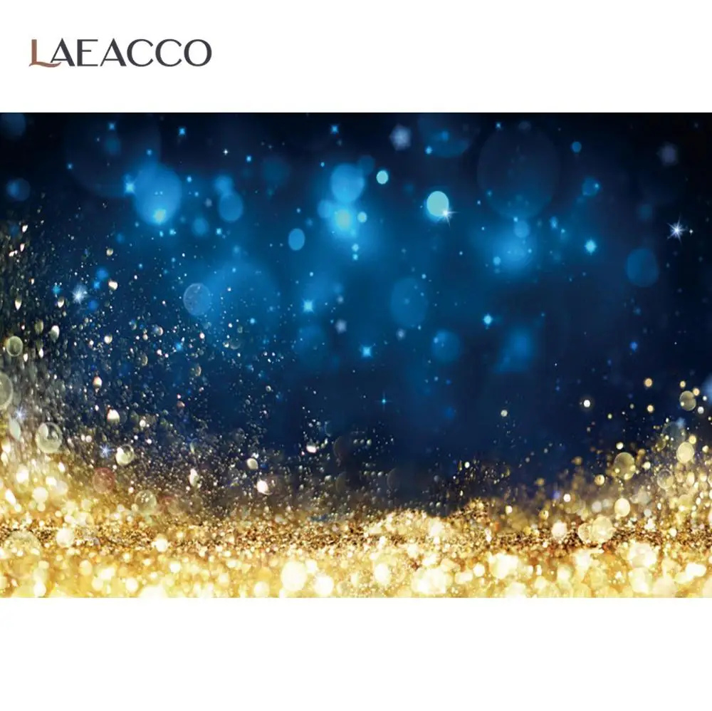 

Laeacco Fantasy Dreamy Glitter Polka Dot Light Bokeh Wedding Love Party Golden Blue Photo Background Photography Backdrop