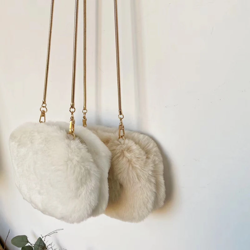 Новая женская сумка из искусственного меха мини клатч на плечо Женский кошелек с