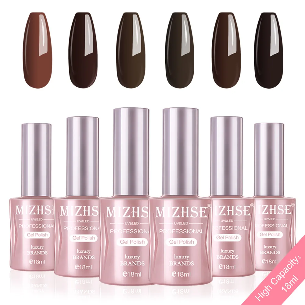 P52 MIZHSE Гель-лак для ногтей Esmalte Permanente Гель-лак набор для маникюра 18 мл Высокая емкость бутылки с подарочной коробкой 6 шт. в комплекте - Цвет: P52