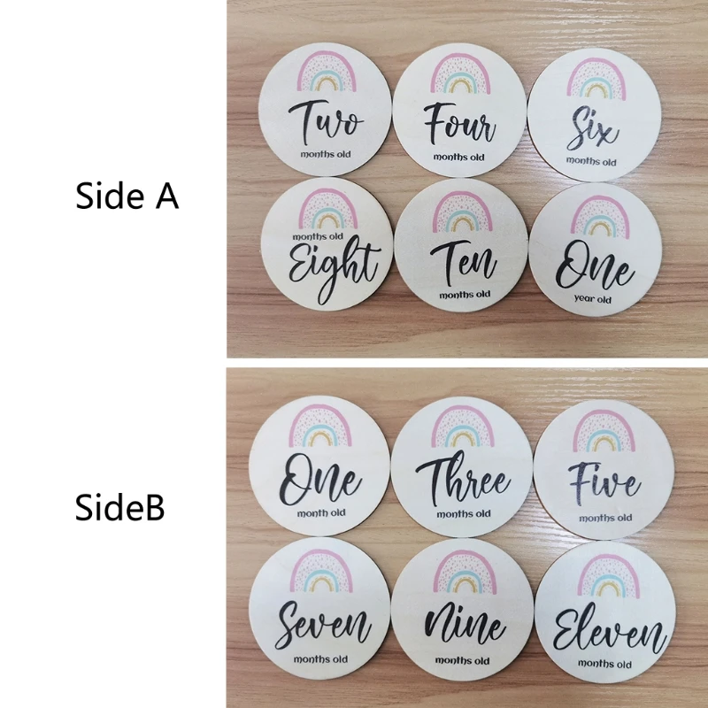 

T5EC 6 шт./партия ежемесячная записывающая карта для новорожденных детей Радуга месяца