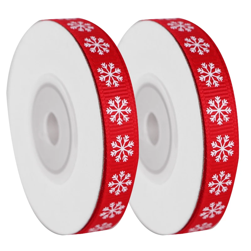 2 рулона ленты для снежинки 3/8 дюйма 10 ярдов Рождественская лента подарочная