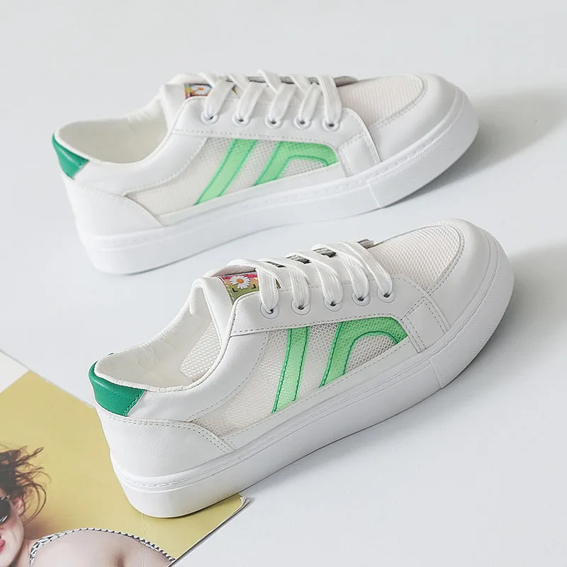 

2021 summer breathable mesh women's shoes fashion versatile student mesh small white shoes women's board shoes fashion