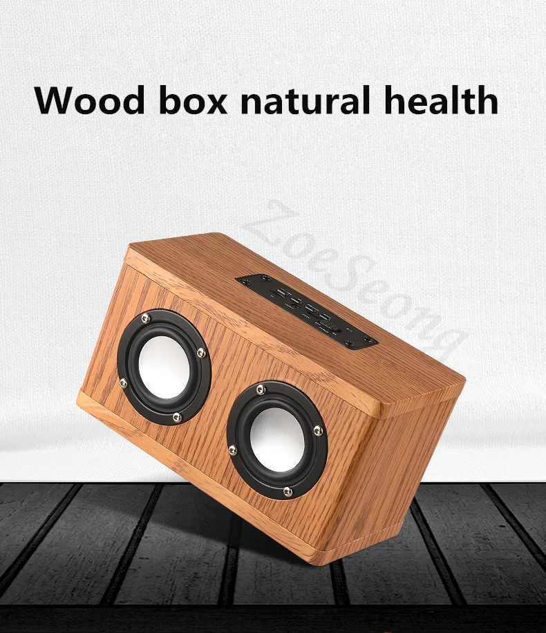 Модная деревянная Беспроводная Bluetooth Колонка в стиле ретро 3D стерео с двойными