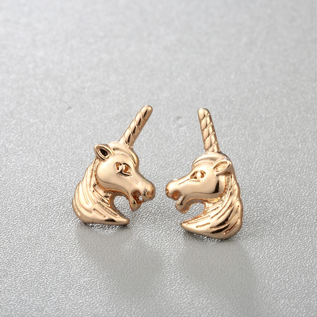 

Kinitial Fashion Unicorn Earrings for Women Girls Cute Animal Horse Stud Earrings Jewelry oorbellen brinco feminino Gift
