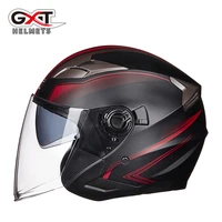 new gxt summer double lens motorcycle helmets open face motorbike helmet electric safety helmet for women men moto casque