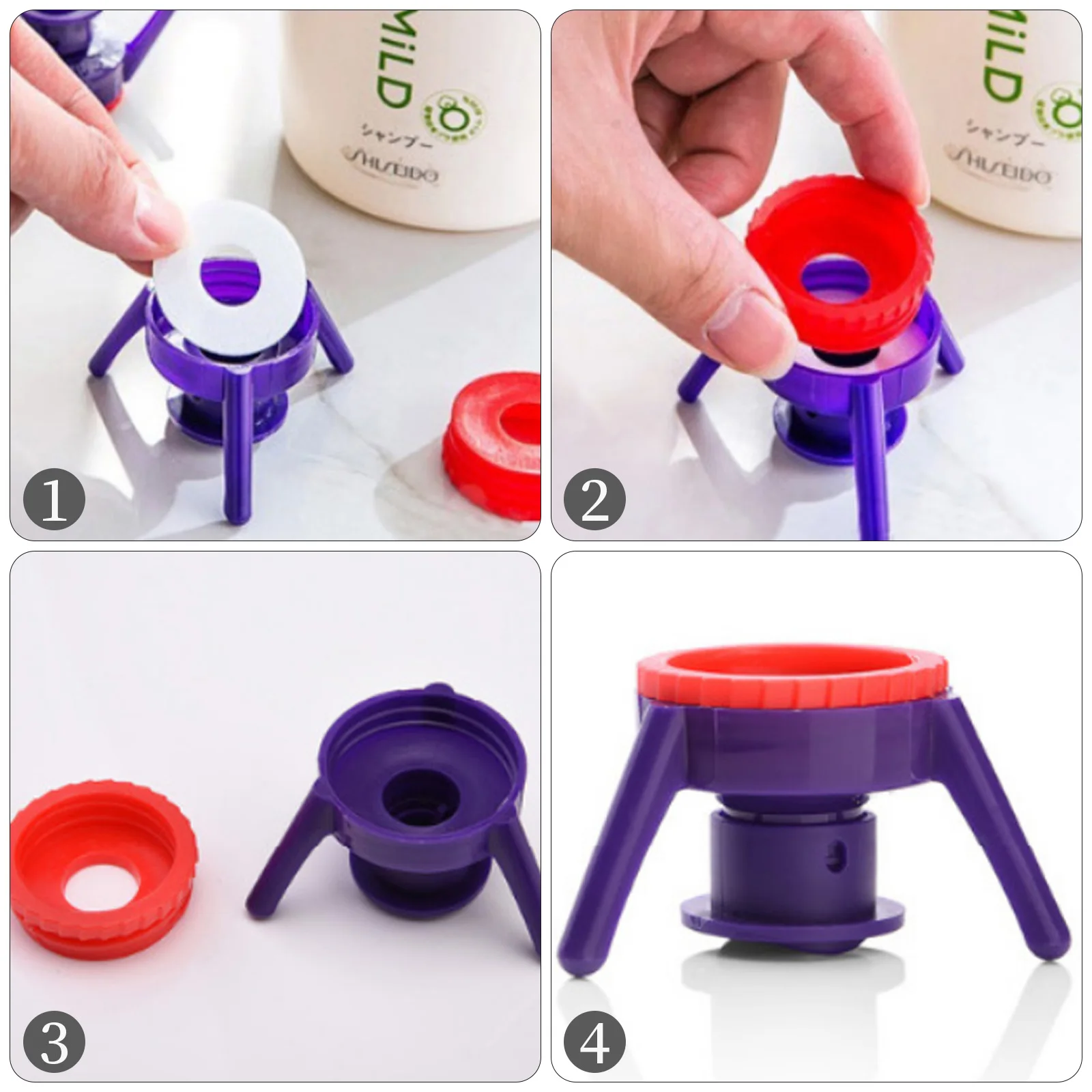 

3pcs 3 Sizes Leakproof Cover Inverted Flip Toss It Bottle Cap Stand Kit for Bathroom Bottle Holder Stopper Gadgets Tools