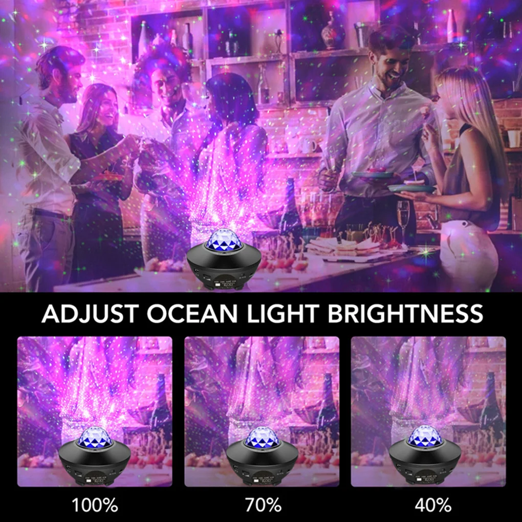 

LED Star Galaxy Projector Ocean Wave Night Light Room Decor Rotate Starry Sky Porjectors Luminaria Decoration Bedroom Lamp Gifts