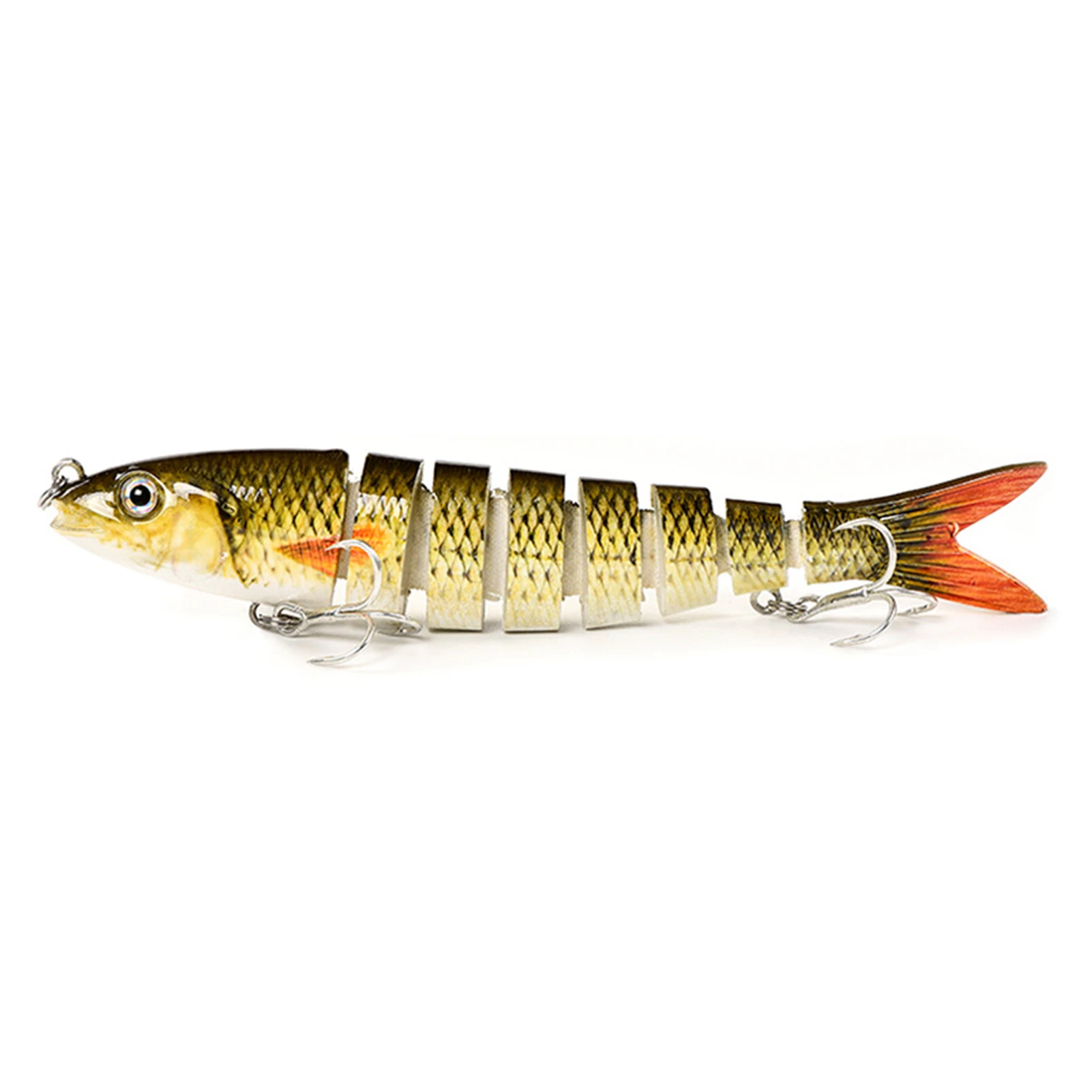 

Robotic Swimming Lure 10cm Multi-section Fishing Lure with 6 Hooks Lifelike Hard Bait Finshing Accessory QW