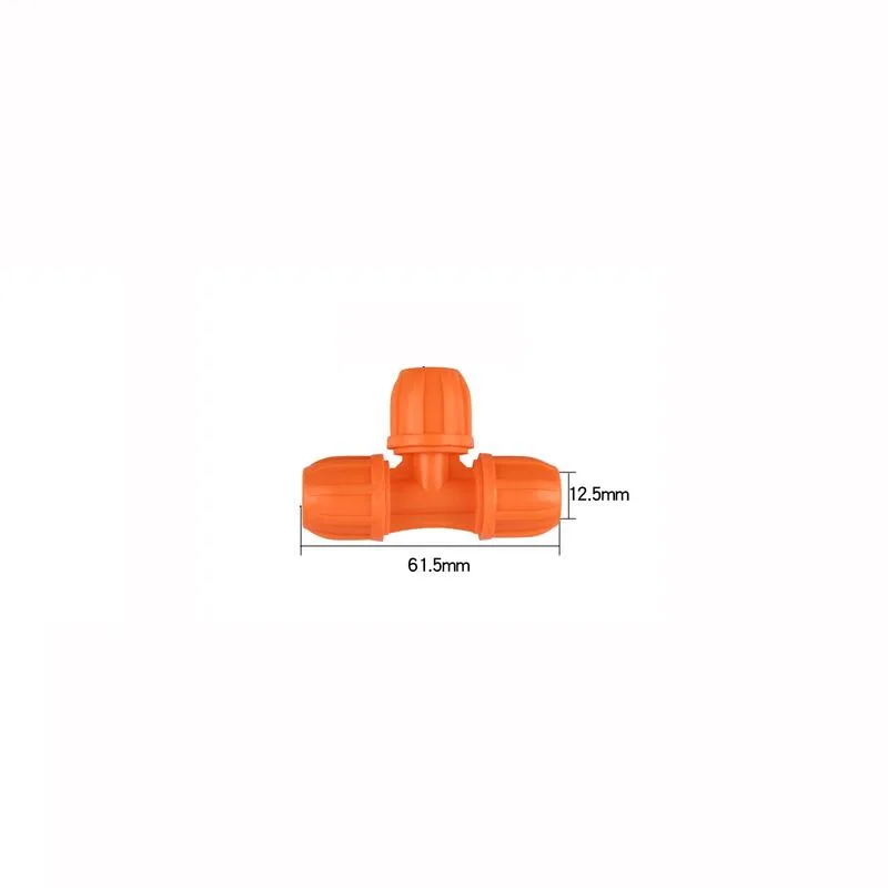 

8/12 Hose Barbed Plastic Garden Irrigation Quick Connector 12.5mm T Type Orange Black Caps Adapter Pipe Fittings