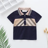 new 2021 summer fashion brand style kids clothes boys girls cotton plaid striped short sleeved t shirt tops 1 5 years