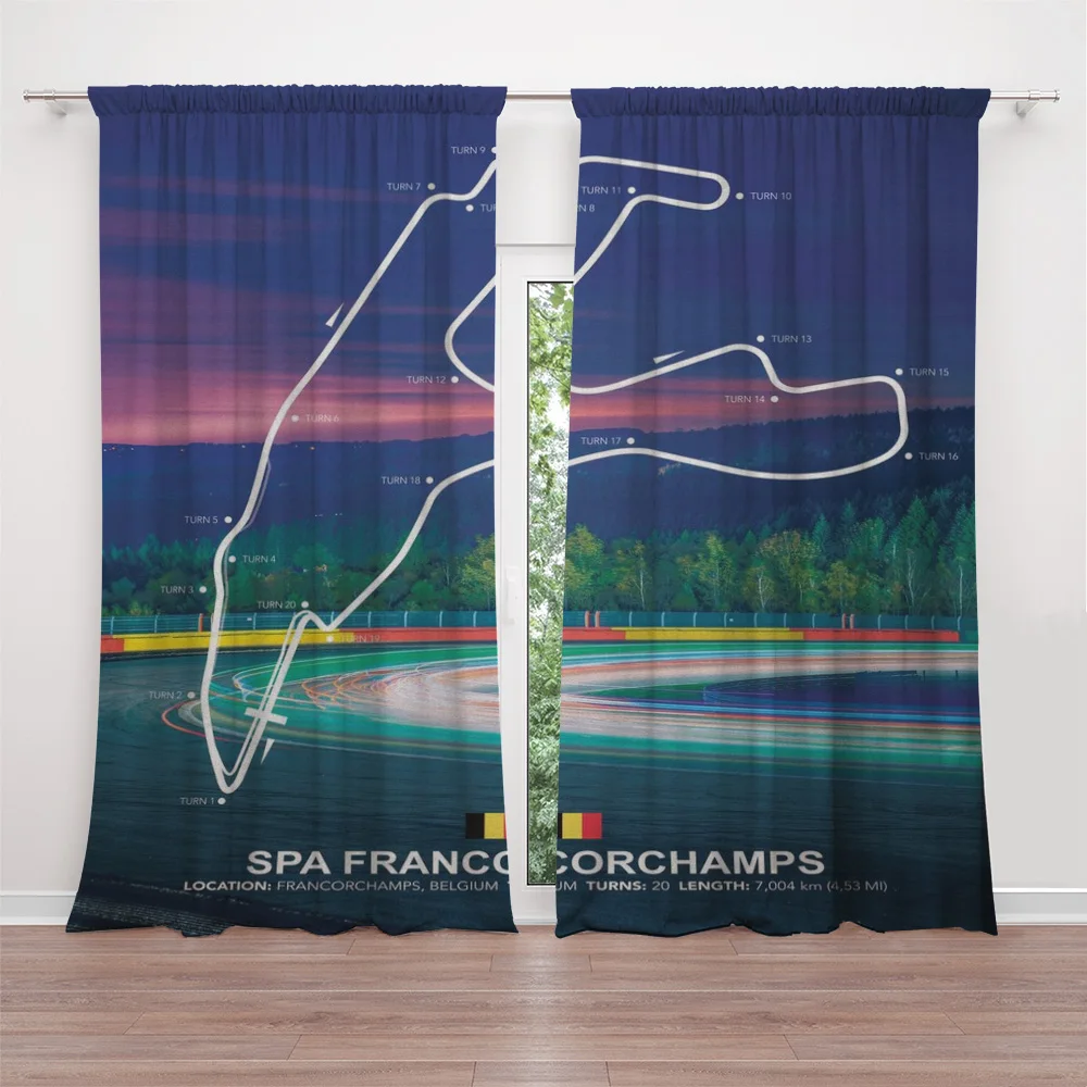 Занавески Spa Francorchamps для гостиной 3D печать спальни детской комнаты украшение дома