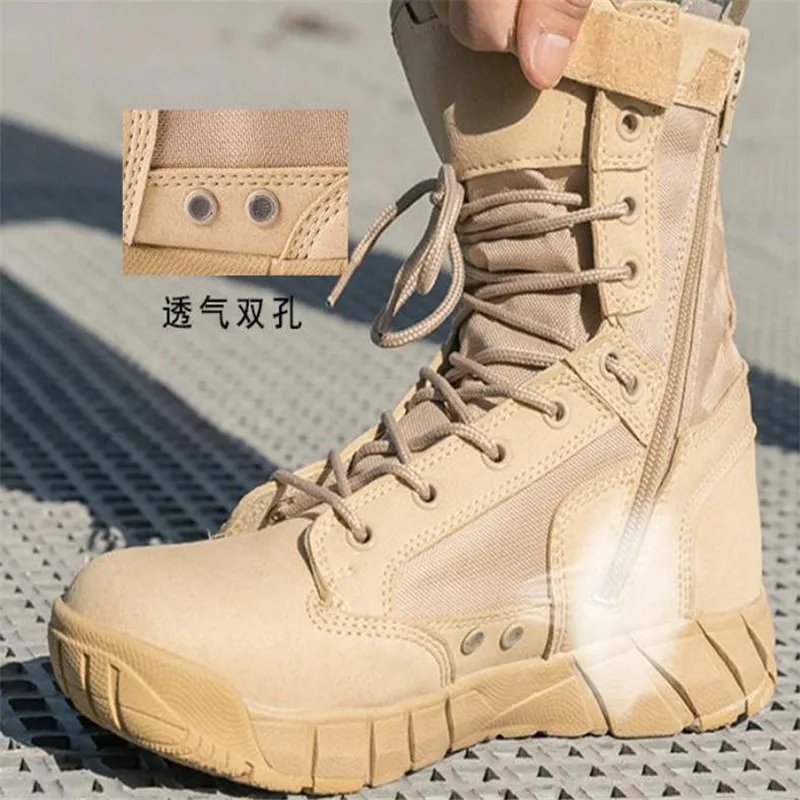 Кожаные уличные походные ботинки мужские пустынные ботильоны военные