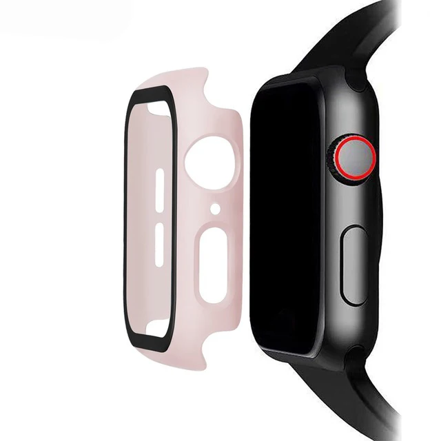 Pink Закаленное стекло для Apple Watch 44 мм 38 мм 42 мм 40 мм серия 4 3 2 1 полное покрытие изогнутые края рамка Защита экрана для i Watch - Цвет: Pink