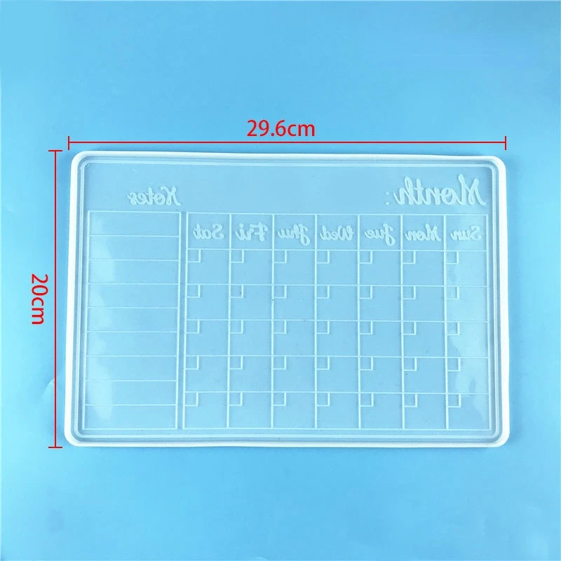 Kit de moldes de silicona para planificador semanal, bonito Bloc de notas con calendario mensual, molde de resina, 2 uds.-3