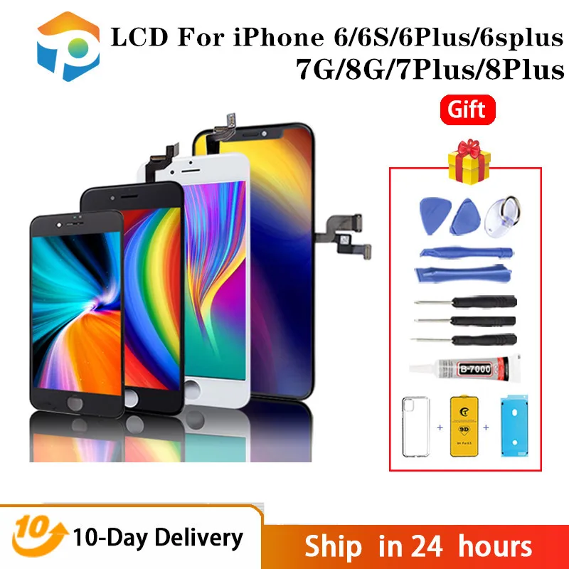 

Test Grade AAA LCD For iPhone 6 6 Plus 6S 6s Plus 7 7Plus 8 8Plus Screen Replacement Display Touch Digitizer Assembly With Gift
