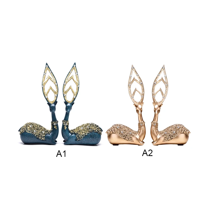 

The Implication Is That There Are 2 Resin Deer Figurines, Sculptures, Home Wine Cabinets, Wedding Gifts For Lovers