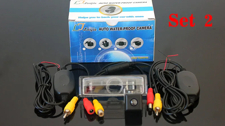 Set 2 Для Toyota Avensis Verso Ipsum Picnic SportsVan 2001~ 2009 RCA AUX Беспроводная резервная камера/HD CCD камера ночного видения камера заднего вида - Название цвета: Set 2